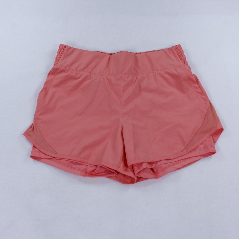 Apana Lined Athletic Shorts Women's Size L Coral Pink Layered Gym Run